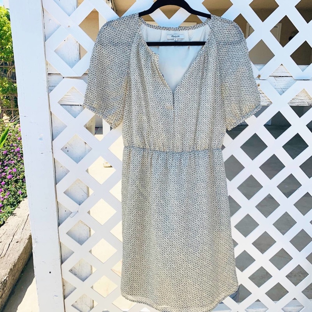 Madewell Silk Mini Dress Cream size 6